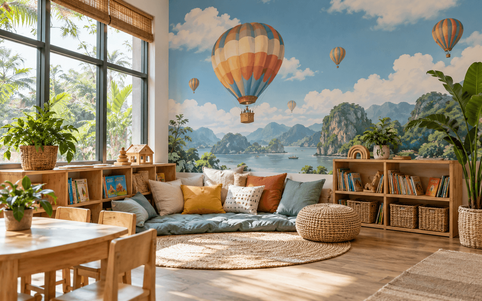 Tranh dán tường chủ đề thiên nhiên cho trường mầm non Ánh Dương – ảnh 2