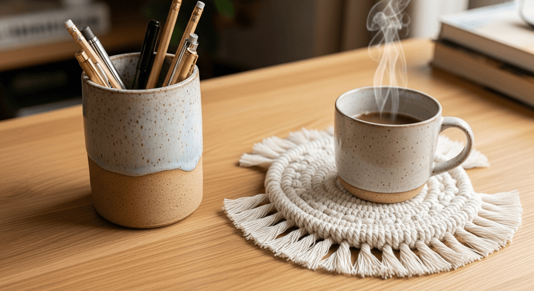Minh họa: 4. Đồ decor bàn làm việc truyền cảm hứng: Đừng để sự tối giản trở nên lạnh lẽo