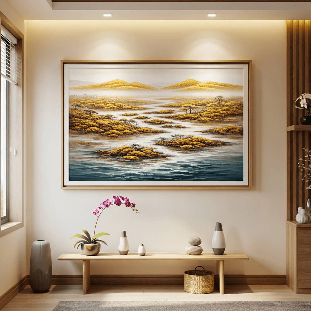 Minh họa: Kích Thước Và Chất Liệu Tranh Phong Thủy Nên Chọn