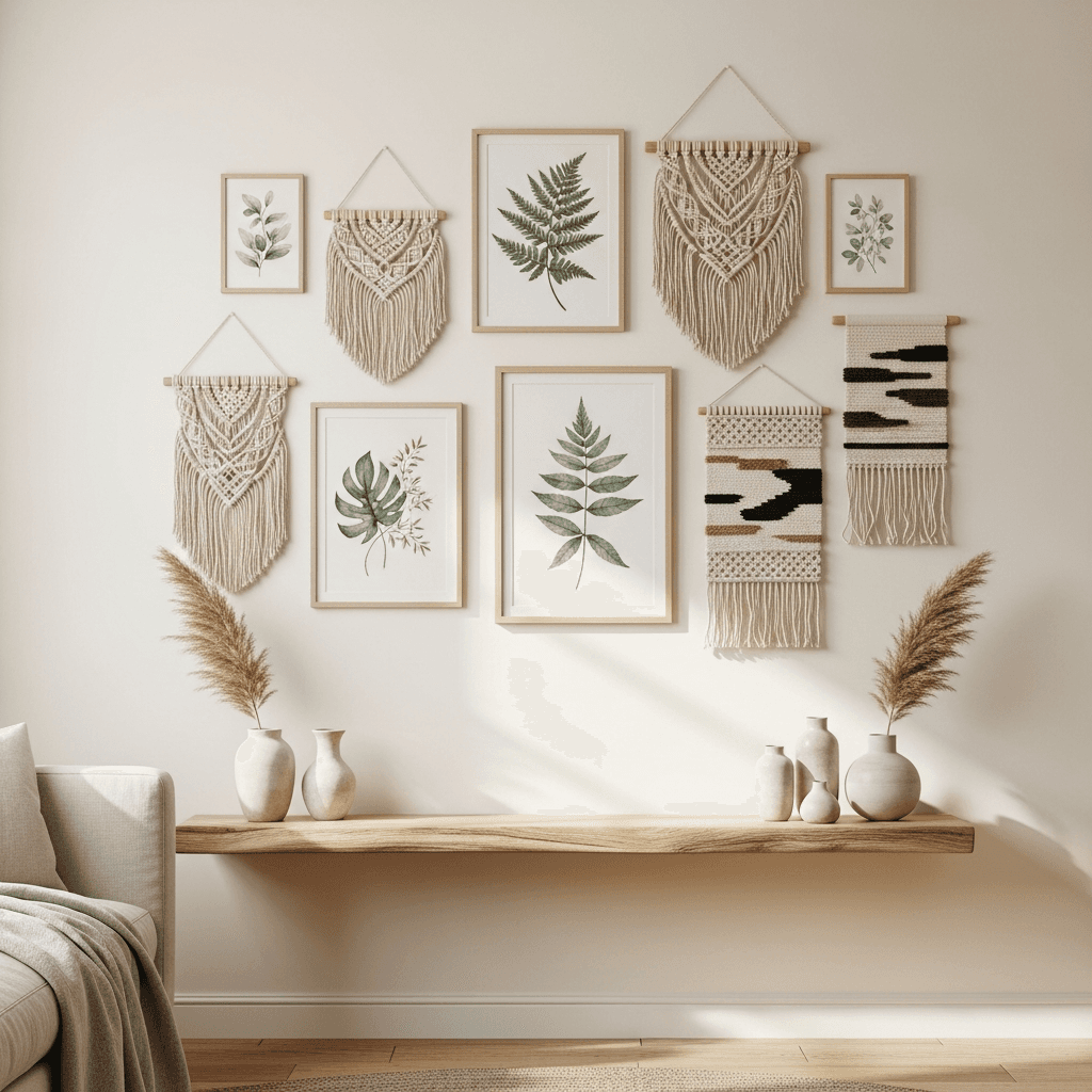 Minh họa: Phối tranh handmade chuẩn gu với 4 phong cách nội thất