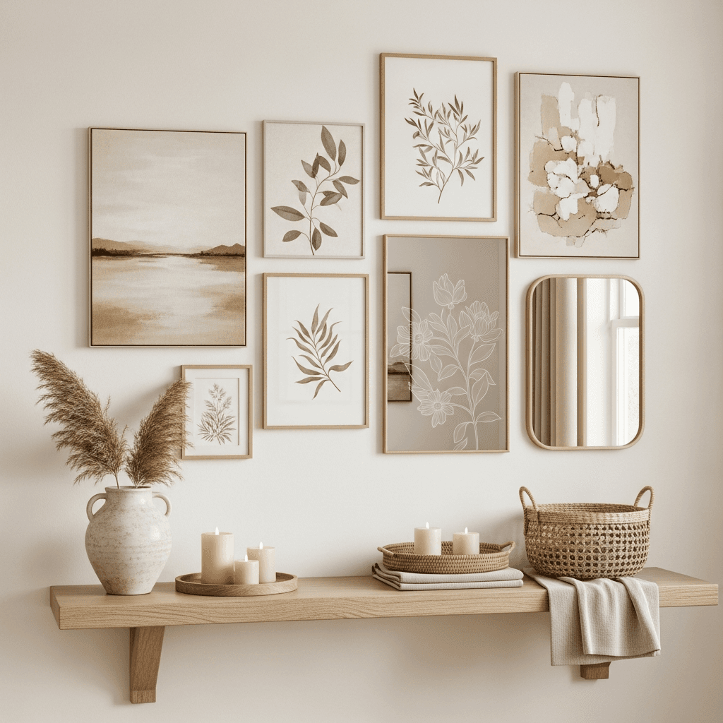 Minh họa: Kết hợp tranh với decor handmade để tạo nên tổng thể hoàn hảo