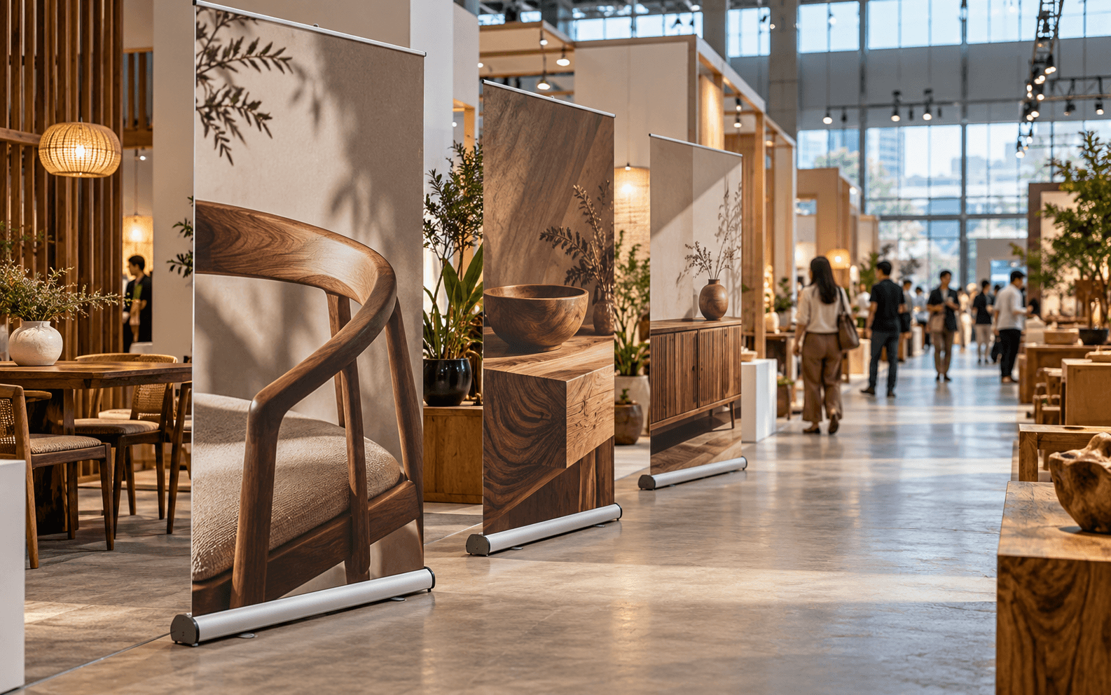 Backdrop, standee và tranh trưng bày cho gian hàng triển lãm 200 m² – ảnh 2
