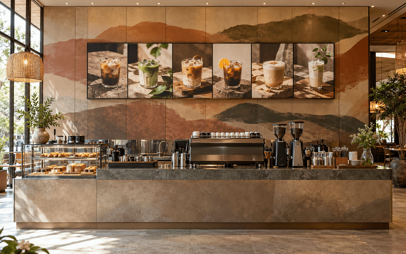Tranh canvas và backdrop quầy cho chuỗi cà phê An Nhiên – ảnh 1