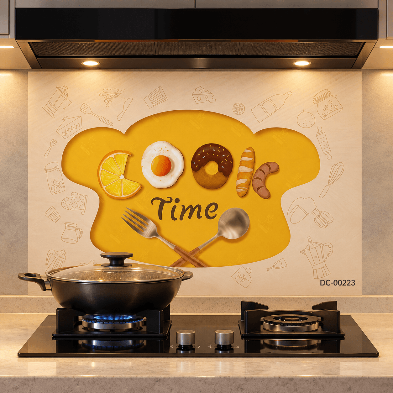 Decal Dán Bếp Họa Tiết Đáng Yêu Chống Nước, Chống Dầu Mỡ – Làm Mới Góc Bếp Đơn Giản – decal dán bếp trên tường sau bếp gas và máy hút mùi