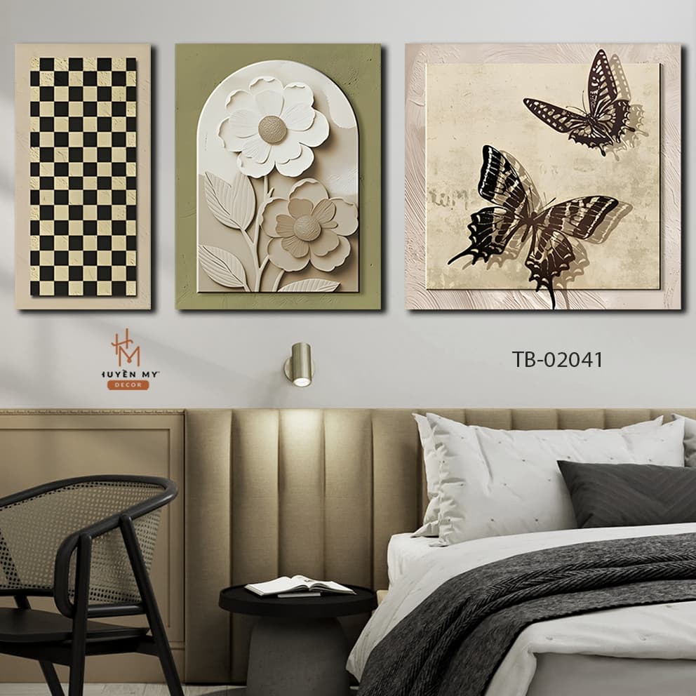 Tranh Decor 3D Treo Tường Hiện Đại, Canvas Phòng Khách, Phòng Ngủ – ảnh 2