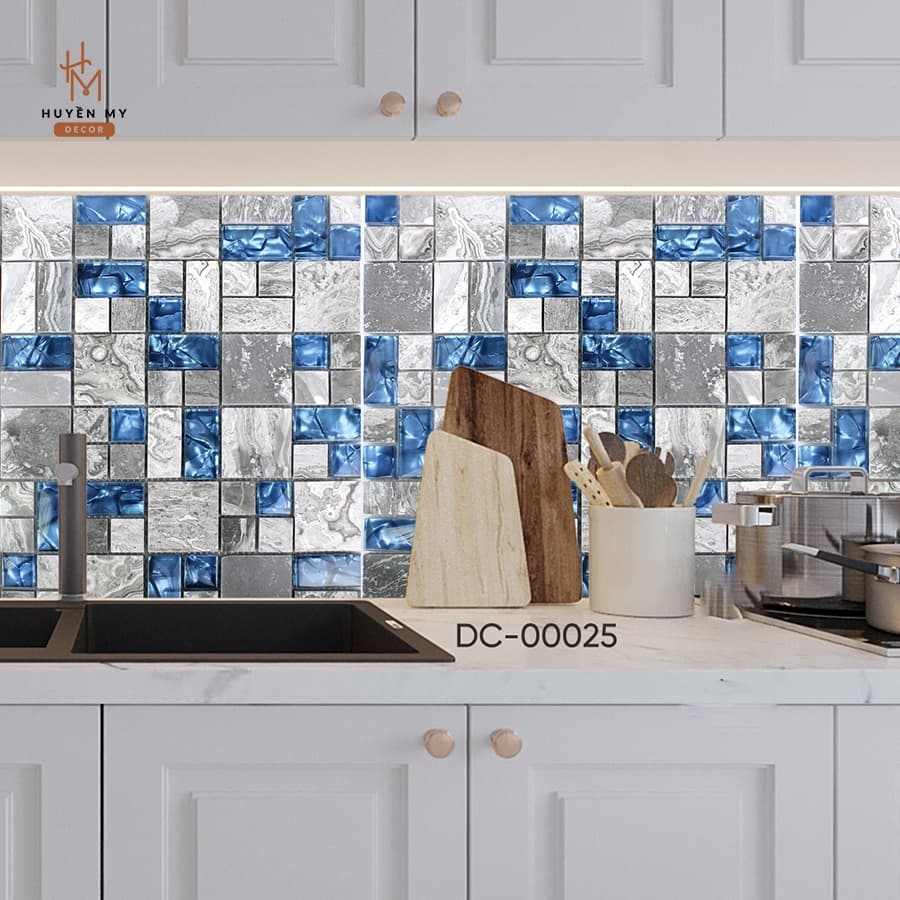 Decal Dán Bếp Chống Nước Gạch Bông Cổ Điển, Dán Tường, Cửa Kính, Phòng Tắm