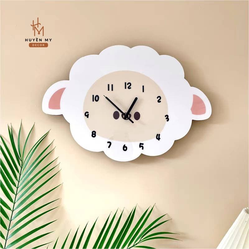 Đồng Hồ Tráng Gương Họa Tiết Dễ Thương, Decor Phòng Khách, Ngủ, Quà Tặng Bé – ảnh 2