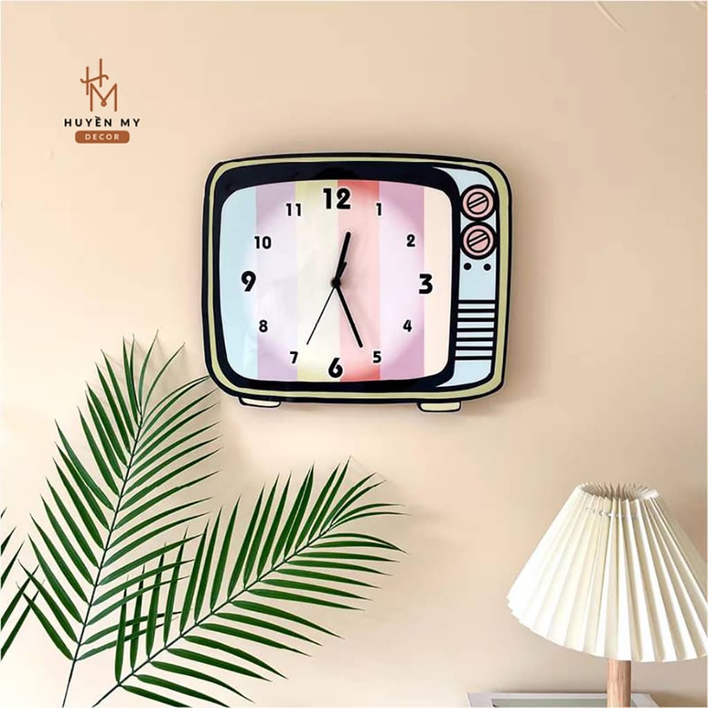 Đồng Hồ Tráng Gương Họa Tiết Dễ Thương, Decor Phòng Khách, Ngủ, Quà Tặng Bé
