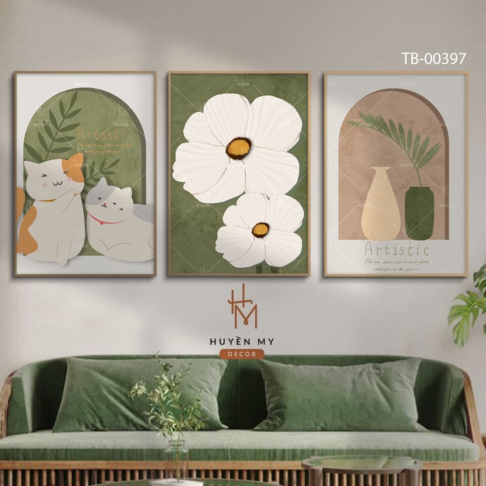 Bộ 3 Tranh Treo Tường Canvas, Nhiều Mẫu Hiện Đại, Vintage, Trang Trí Phòng Khách,Phòng Ngủ, Spa - Huyền My Decor – ảnh 2