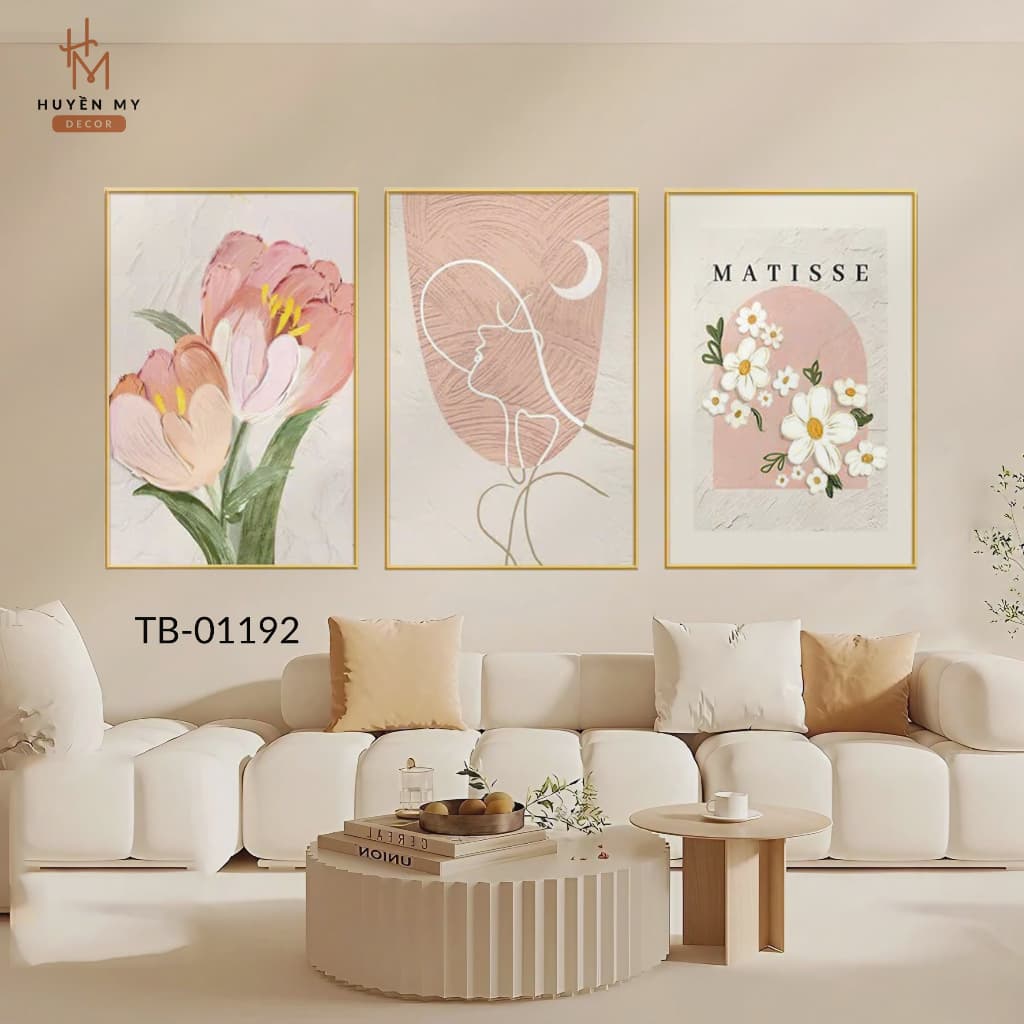 Bộ 3 Tranh Treo Tường Canvas, Nhiều Mẫu Hiện Đại, Vintage, Trang Trí Phòng Khách,Phòng Ngủ, Spa - Huyền My Decor – ảnh 1