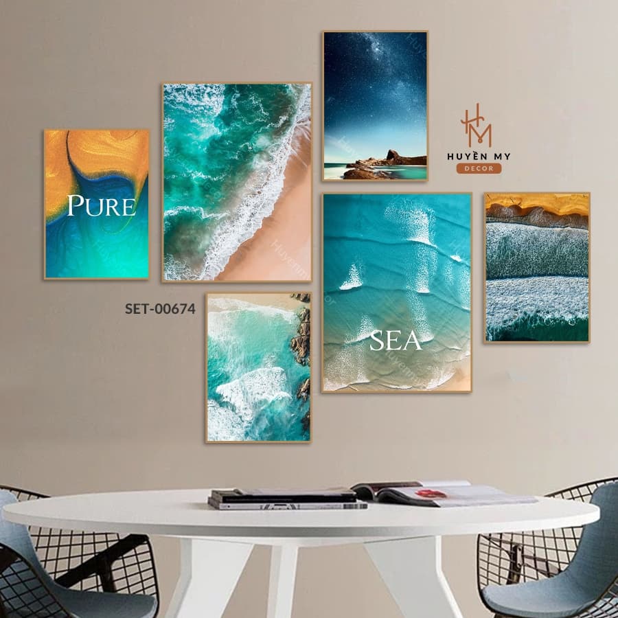 Set 6 Tranh Dán Tường Trang Trí Phòng Khách, Ngủ Nghệ Thuật, Decor Hiện Đại – ảnh 2
