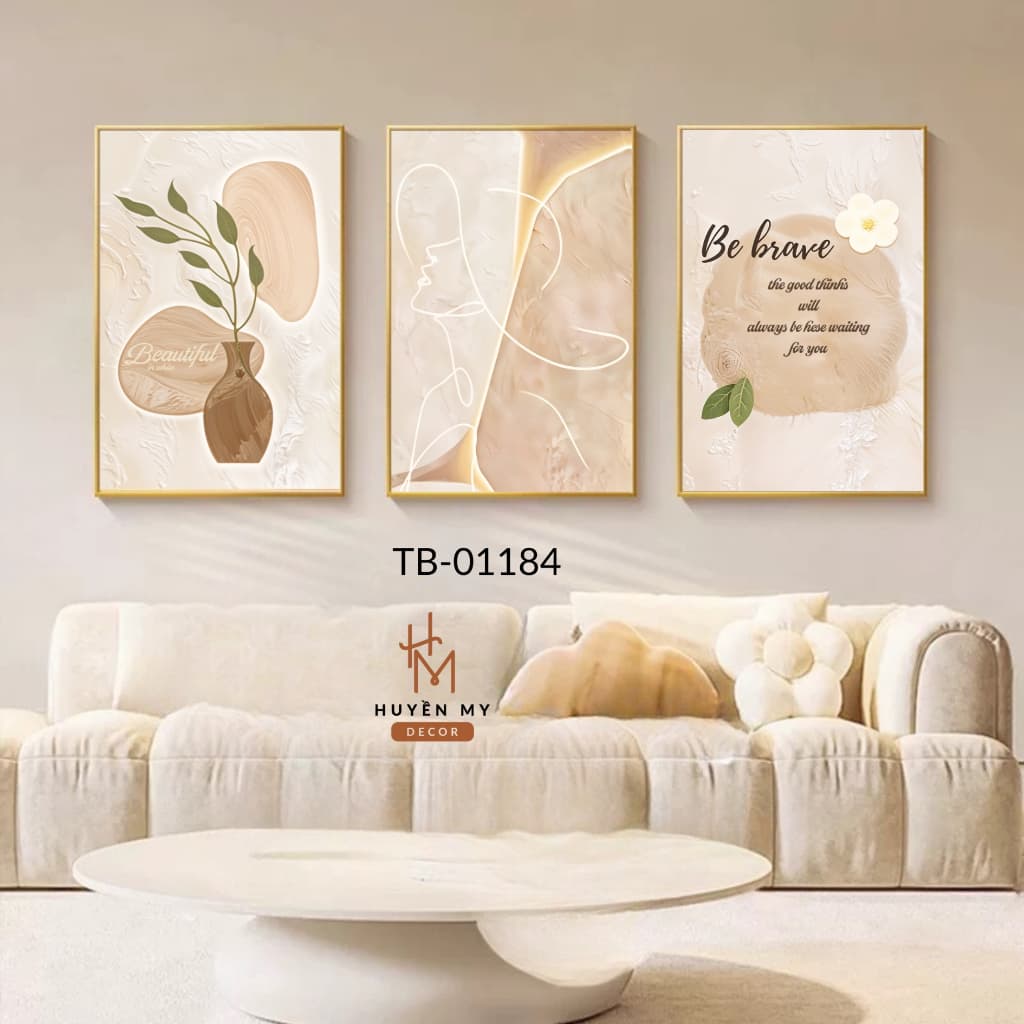 Bộ 3 Tranh Canvas Khung Gỗ Cô Gái Hiện Đại, Trang Trí Phòng Khách, Ngủ