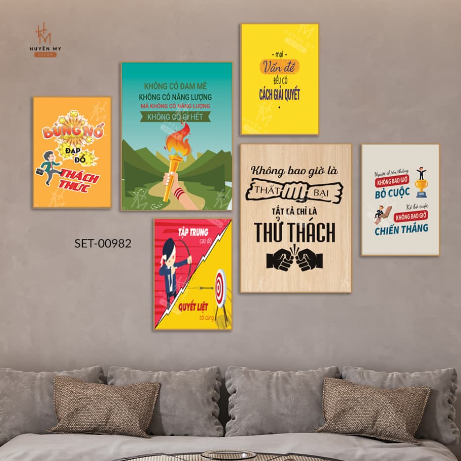 Set 6 Tranh Dán Tường Chủ Đề Động Lực, Phong Cách Hiện Đại – ảnh 2