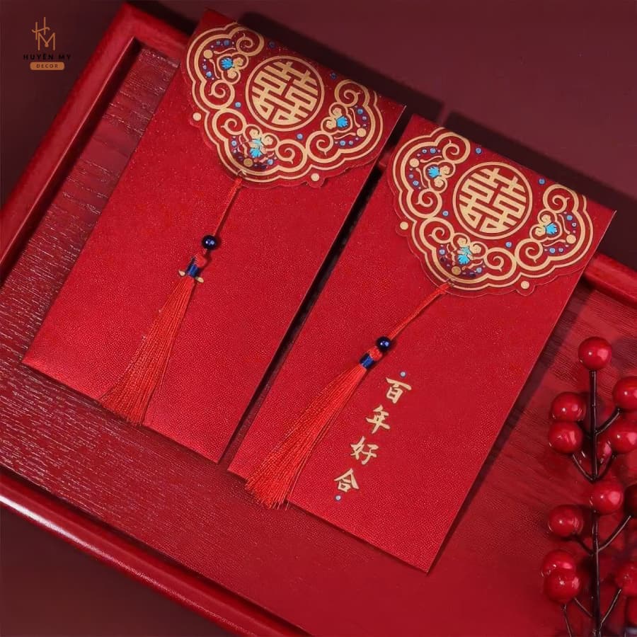 Bao Lì Xì Song Hỷ Phong Bao Cưới, Bê Tráp, Mừng Cưới, Thiết Kế Sang Trọng – ảnh 2
