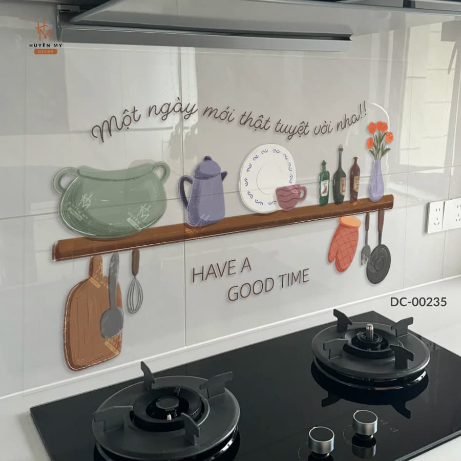 Decal Dán Bếp Chống Bắn Dầu, Bếp Sạch Nhìn Thích Mắt, Dễ Dàng Sử Dụng, Vẻ Đẹp Mới Cho Gian Bếp - Huyền My Decor