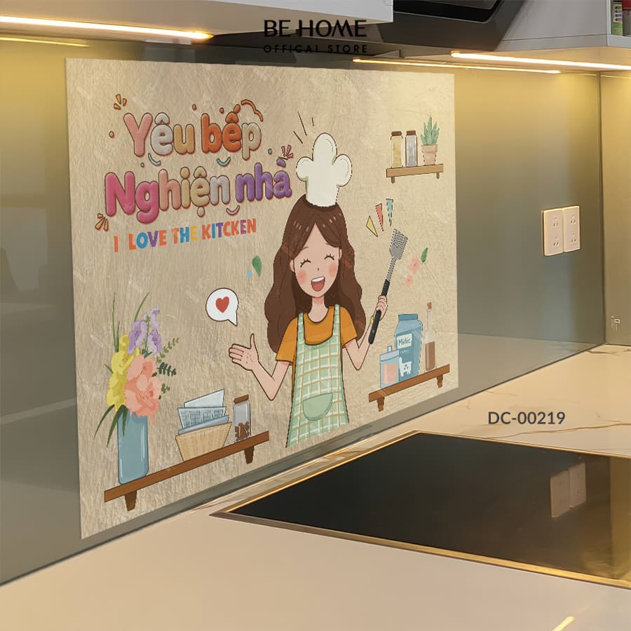 Decal dán bếp chú mèo dễ thương PVC chống nước – dán kính, dán tường bếp – ảnh 2