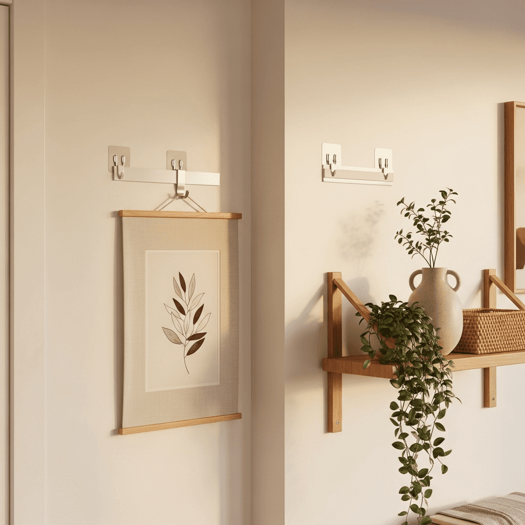Minh họa: Bộ sưu tập 'bảo bối': Cách treo tranh không cần đóng đinh & decor nhà thuê không khoan đục