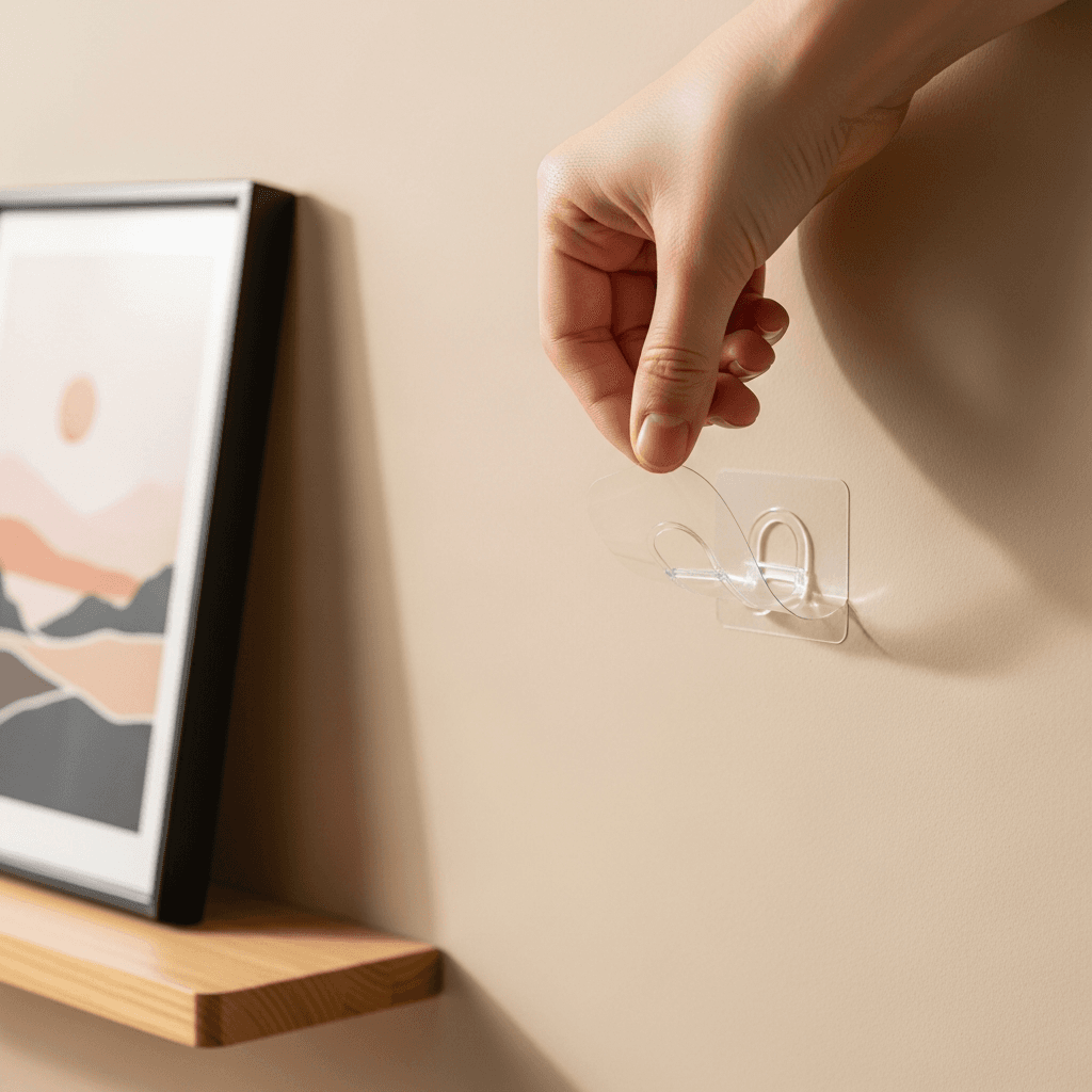 Minh họa: Mẹo gỡ móc dán không bong sơn, không tróc tường