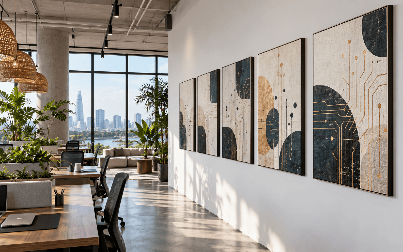 Tranh dán tường và decal nhận diện cho văn phòng TechViet Tower – ảnh 2