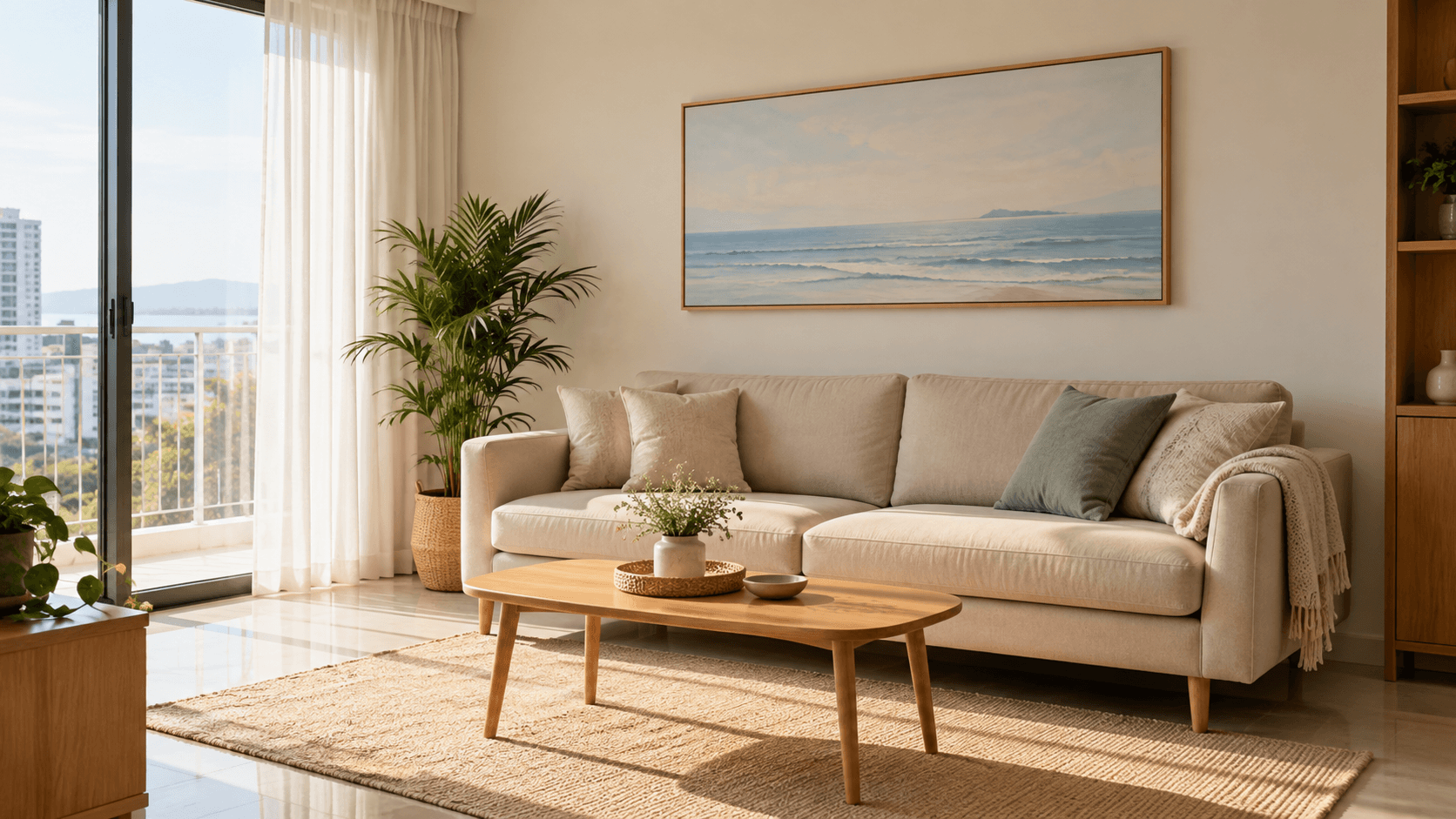 Đánh lừa thị giác bằng bức tường: mẹo dùng tranh và decor dán tường cho phòng khách nhỏ trông rộng hơn