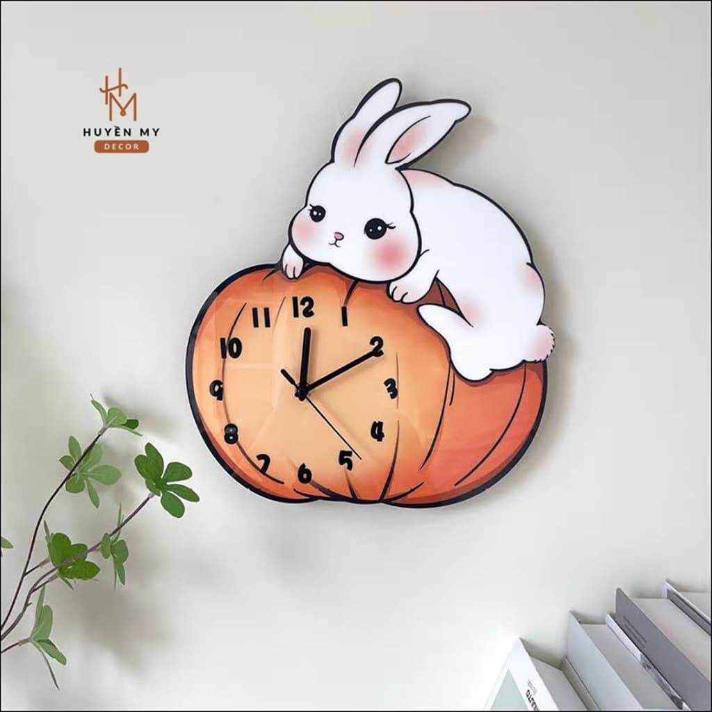 Đồng Hồ Tráng Gương Họa Tiết Dễ Thương, Decor Phòng Khách, Ngủ, Quà Tặng Bé