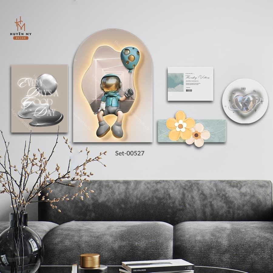 Set 5/6 Tranh Dán Tường Cô Gái Nghệ Thuật Hiện Đại Decor Phòng Ngủ, Spa
