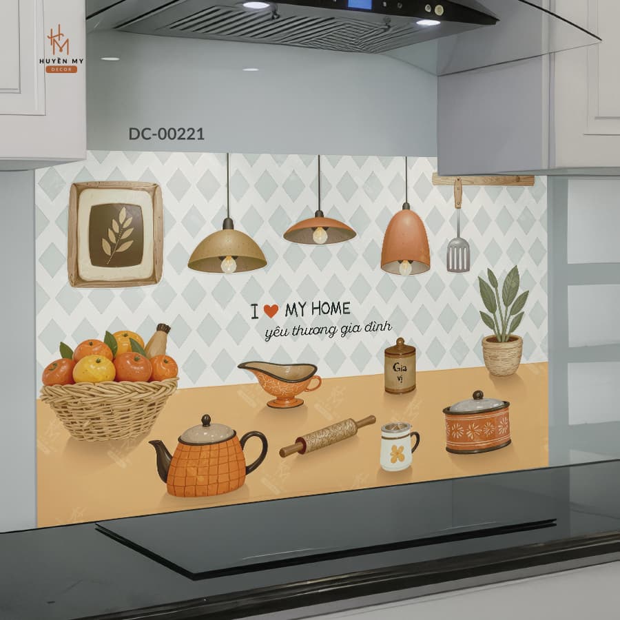 Decal Trang Trí Bếp Cute, Decal Dán Kính, Dán Tường Bếp Chống Dầu Mỡ
